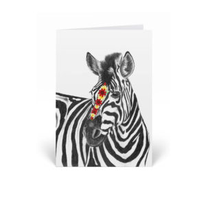 Floral Zebra greeting card