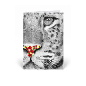 Floral Leopard greeting card