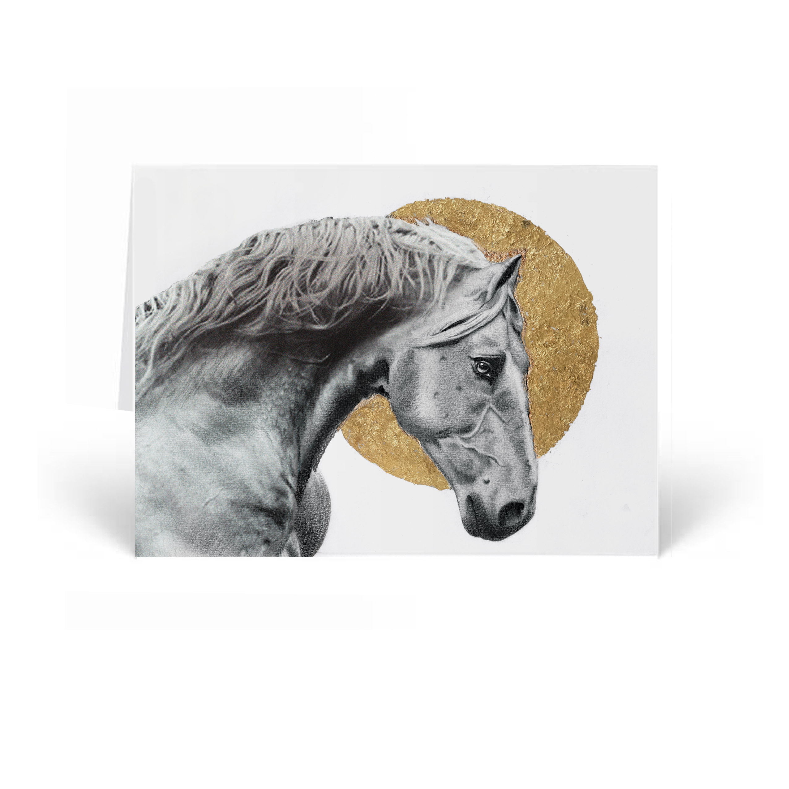 midnight mare gold leaf greeting card