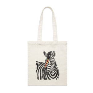 floral zebra tote bag