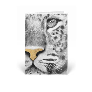 leopard gold leaf greeting card