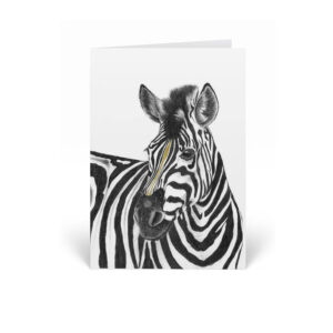 Zebra gold leaf greeting card