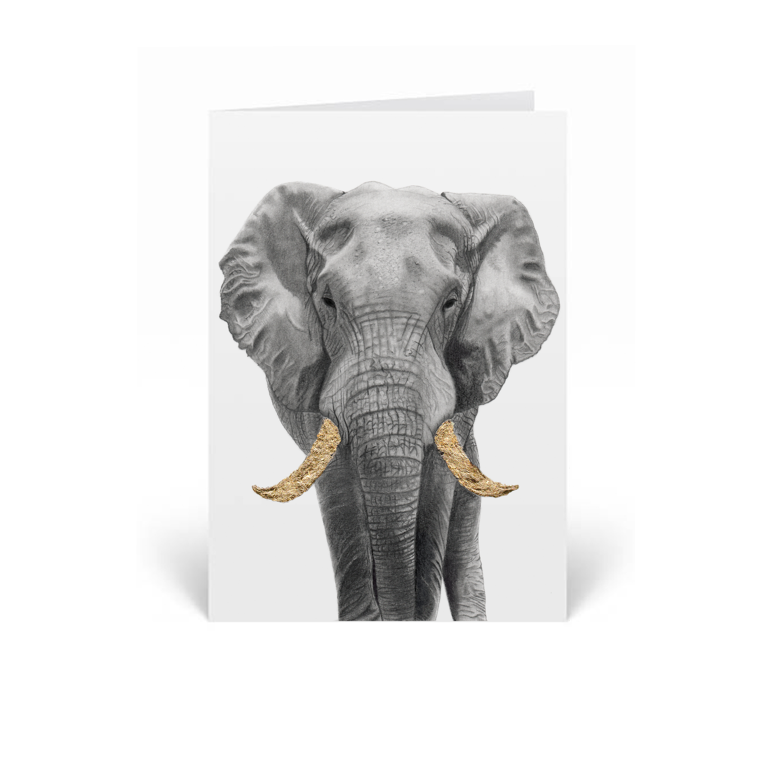Elephant gold leaf greeting card
