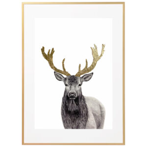 stag gold leaf print