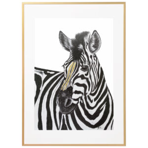 Zebra gold leaf print