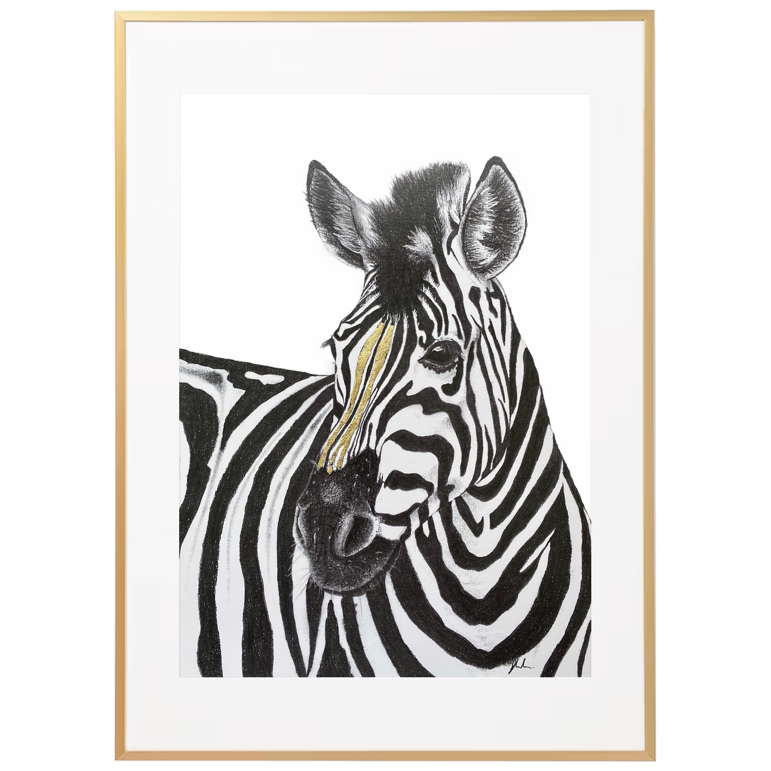 Zebra gold leaf print